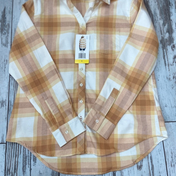 NWT Weatherproof Vintage Comfort Stretch Women’s Flannel Shirt – Small, Yellow - Picture 13 of 16